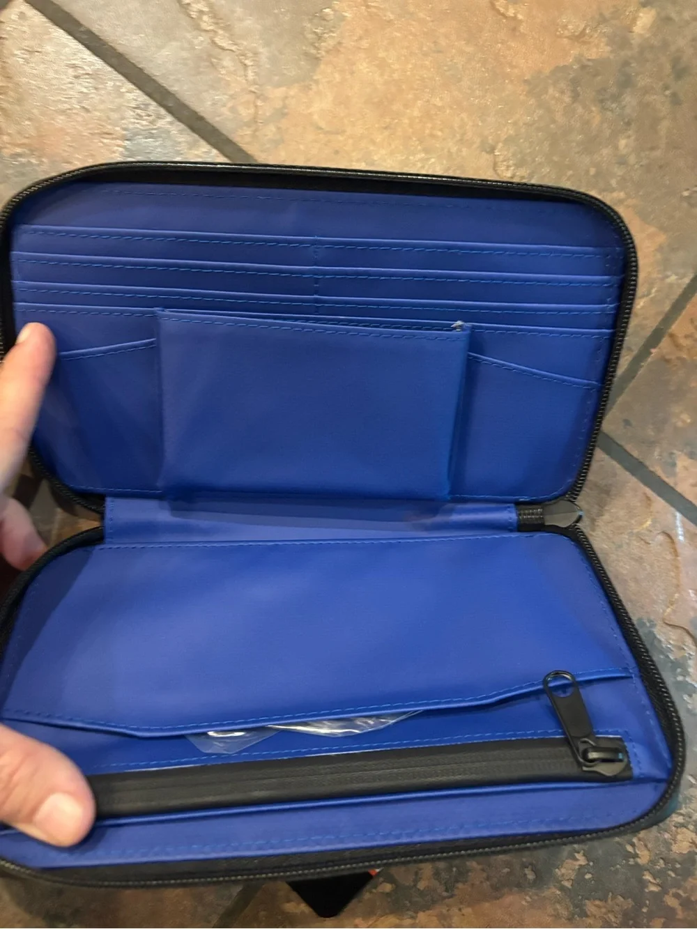 Buxton Blue Zip-Around Wallet